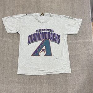 vintage Arizona diamondbacks shirt mens Large gray 1990s MLB NUTMEG